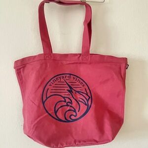 Vineyard vines pink canvas tote bag NWT